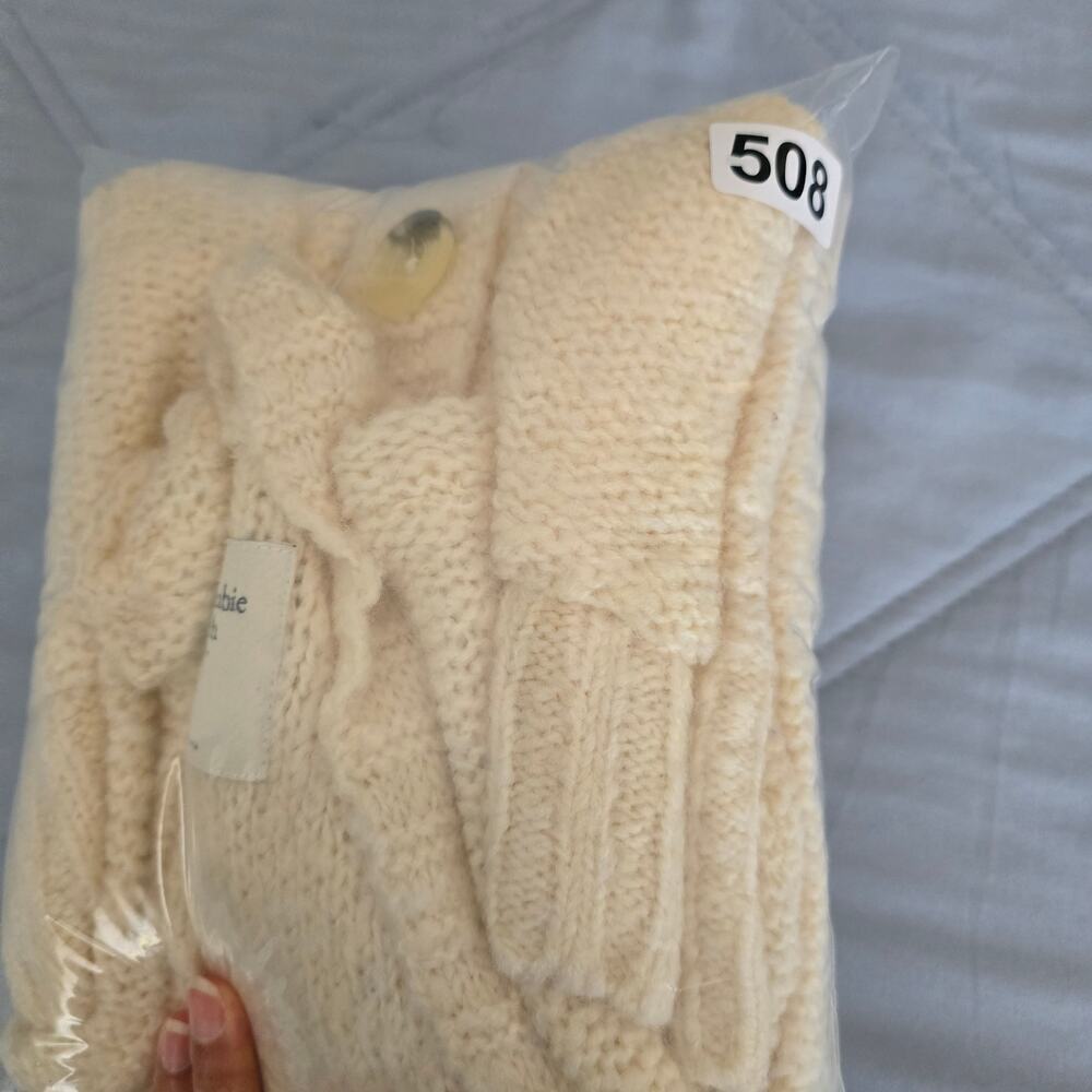 Abercrombie & Fitch Cream Cardigan Sweater L Wool Blend Minimalist Y2K Academia - Picture 8 of 8